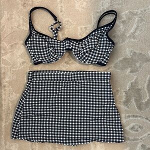 Black and White Gingham Bikini Set